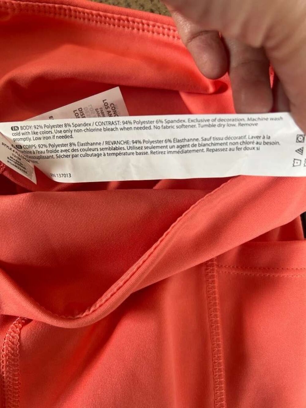 Bally High Rise Key side Pockets Leggings Womens Small Sugar Coral Workout New - Picture 6 of 6